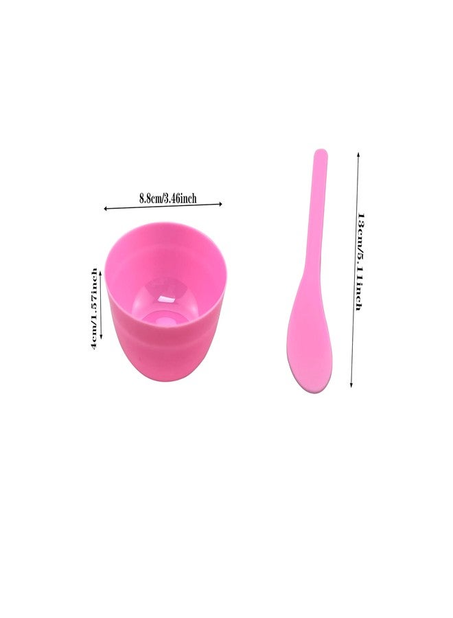 CGECGE ZHUUO DIY Slime Making Tools 5Sets Deep Pink PP Plastic Glue Mixing Bowls with 5Sets Glue Mixing Spoons for Funny Craft Making Arts - Image 2
